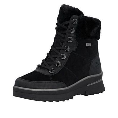Remonte Schnürstiefel - Schwarz Leder