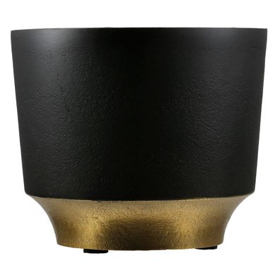 Gilde Übertopf, "Dora", Aluminium, schwarz, VE 2, H. 13 cm, D. 15 cm 69808 4063387