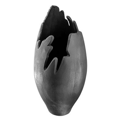 Gilde Vase, "Vulkano Flame", Aluminium, anthrazitfarben, VE 1, L. 17 cm, B. 17