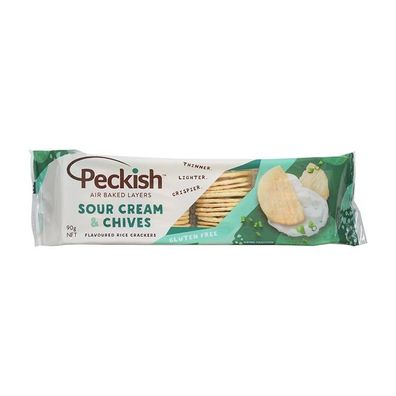 Peckish Rice Crackers Sour Cream & Chives 90 g