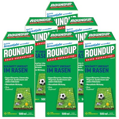 6 x ROUNDUP® Rasen-Unkrautfrei Konzentrat, 500 ml