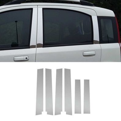 B-Säule Türsäulen Verkleidung für Fiat Panda 2003-2012 Edelstahl Silber 6tlg