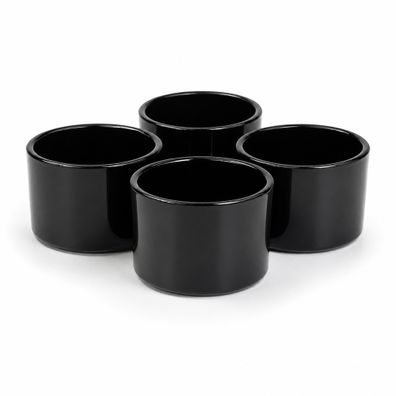 Teelichtgläser 5,1 x 3,3 cm klein rund 4er Set Schwarz