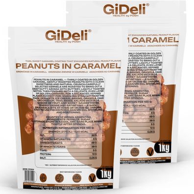 Gebrannte Erdnüsse 2kg Karamell Süß Knusprig Snack Party Gastronomie GiDeli
