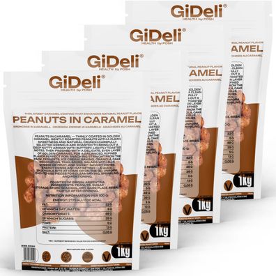 Gebrannte Erdnüsse 4kg Karamell Süß Knusprig Snack Party Gastronomie GiDeli