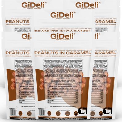 Gebrannte Erdnüsse 6kg Karamell Süß Knusprig Snack Party Gastronomie GiDeli