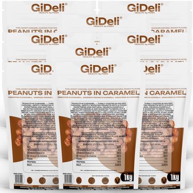 Gebrannte Erdnüsse 9kg Karamell Süß Knusprig Snack Party Gastronomie GiDeli