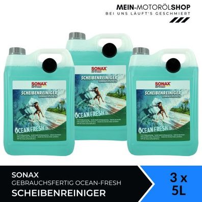 Sonax ScheibenReiniger gebrauchsfertig Ocean-fresh 3x5 Liter