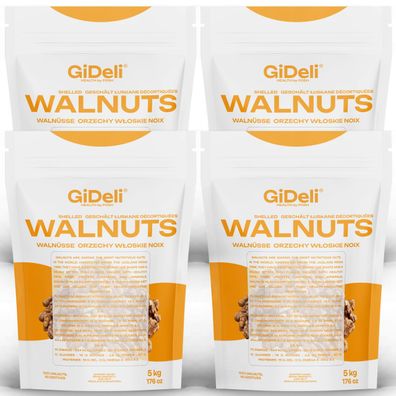 Walnüsse 20kg Ungesalzen Naturbelassen Ohne Schale Ganze Kerne Omega-3 GiDeli