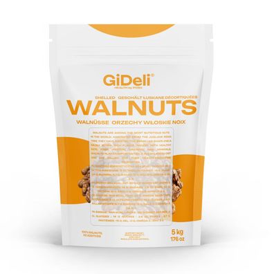 Walnüsse 5kg Ungesalzen Naturbelassen Ohne Schale Ganze Kerne Omega-3 GiDeli