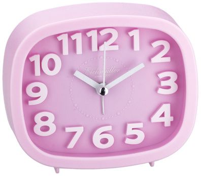 Eichmüller Wecker Kunststoff rosa schleichende Sekunde Quarz Analog