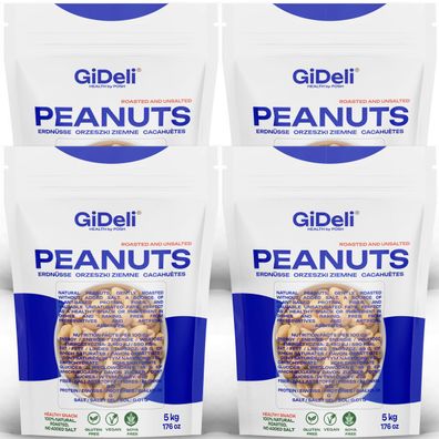 Erdnüsse 20kg Geröstet Ungesalzen Ohne Öl Naturbelassen Snack Protein GiDeli