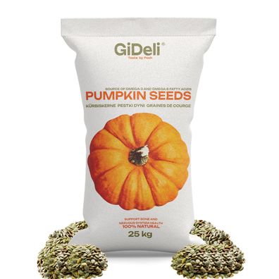 Kürbiskerne 25kg Geröstet Ungesalzen Schalenlos Vegan Snack Protein Zink GiDeli