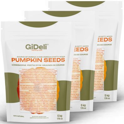 Kürbiskerne 15kg Geröstet Ungesalzen Schalenlos Vegan Snack Protein Zink GiDeli
