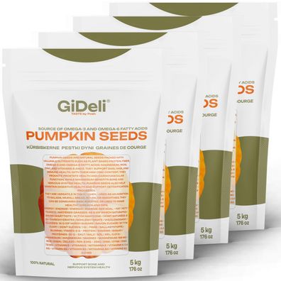Kürbiskerne 20kg Geröstet Ungesalzen Schalenlos Vegan Snack Protein Zink GiDeli