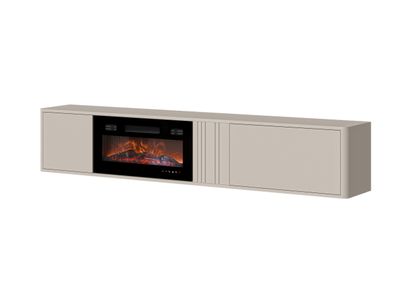 Fernsehschrank Philippe mit Elektrokamin 190x30x30 cm Lowboard - Kaschmir
