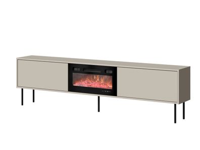 Tv - Lowboard MASHA 200 x 48 x 30 cm Fernsehschrank mit Kamin heizfunktion