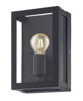 EGLO Wandleuchte, Deckenleuchte "ALAMONTE 1" IP44 E27 Stahl schwarz 94831
