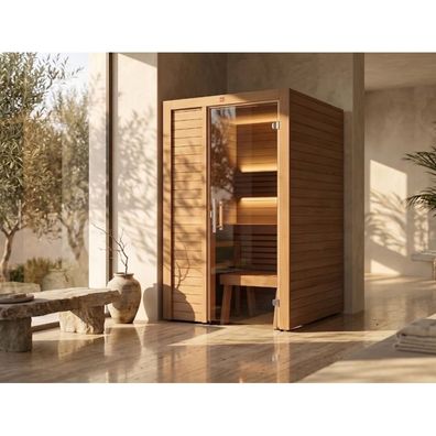 Harvia Utu Small Saunakabine Design-Sauna aus Thermo-Espe 122x123x206cm inkl. LED Be