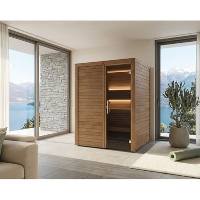 Harvia Utu Medium Saunakabine Design-Sauna aus Thermo-Espe 162x163x206cm inkl. LED B