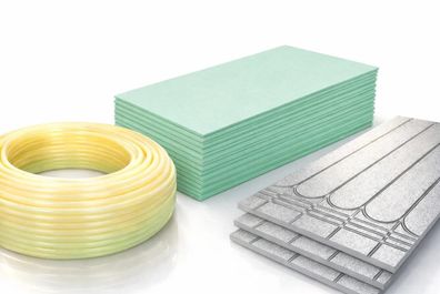 SET Fußbodenheizung - XPS 30 mm + Dämmmaterial 3 mm + Rohr 16 × 2 mm, ohne Estrich