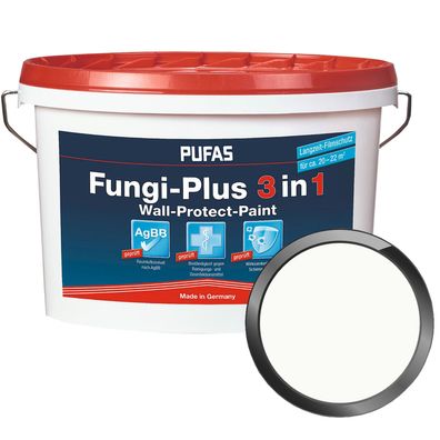 PUFAS FUNGI-PLUS 3IN1 WALL-PROTECT-PAINT 12.5 LTR WEISS Schimmelschutz Innenflächen