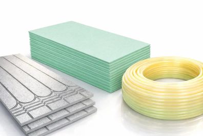 SET Fußbodenheizung - XPS-Platten 30 mm, Dämmmaterial 3 mm, Heizrohr 16 × 2 mm