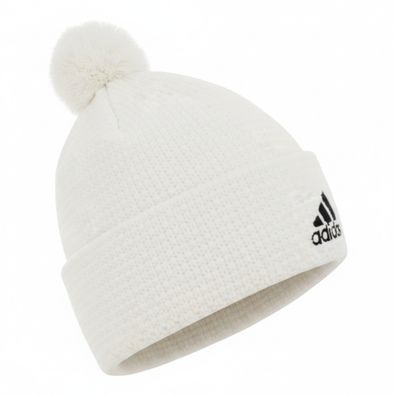 Adidas Crochet Beanie Bommel-Mütze Winter-Mütze Damen Herren Fleece-Mütze