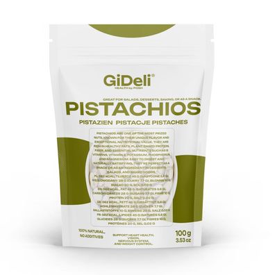 Pistazien 100g Geröstet Gesalzen mit Schale Vegan Keto Proteinreich Natur GiDeli