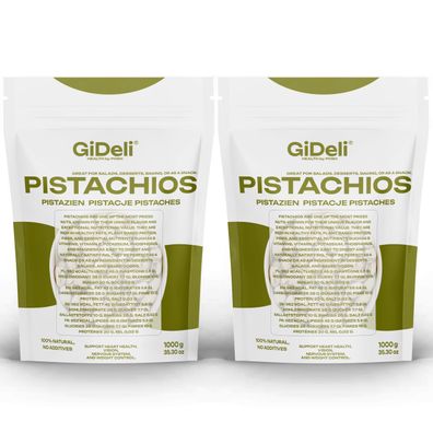 Pistazien 2kg Geröstet Gesalzen mit Schale Vegan Keto Proteinreich Natur GiDeli