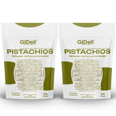 Pistazien 10kg Geröstet Gesalzen mit Schale Vegan Keto Proteinreich Natur GiDeli