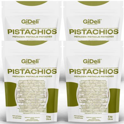 Pistazien 20kg Geröstet Gesalzen mit Schale Vegan Keto Proteinreich Natur GiDeli