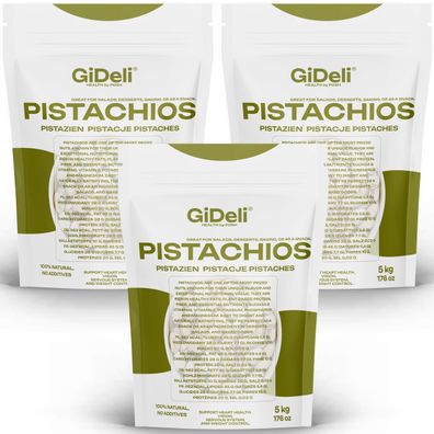 Pistazien 15kg Geröstet Gesalzen mit Schale Vegan Keto Proteinreich Natur GiDeli