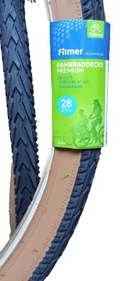 Fahrraddecke Premium Reifen 28x1,75 Standard schwarz/braun Retro Design Fahrradzu