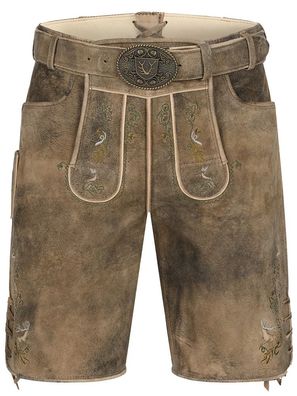 Lederhose Micah mit Gürtel braun