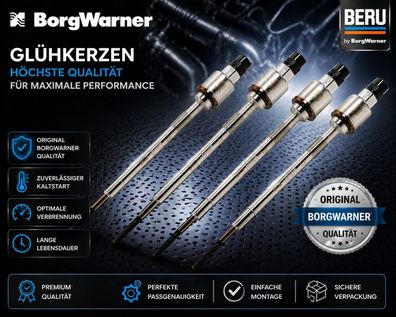 4 Borgwarner (BERU) Glühkerze (PSG006) passend für Astra Mk VI Cascada Insignia