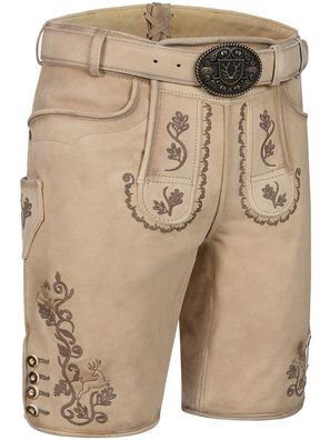 Lederhose Tayden mit Gürtel hellbraun