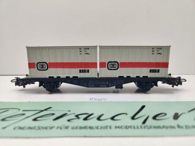 Märklin H0 AC 4664 Containerwagen "DB" Lgjs598 / 2x 20' Container / DB