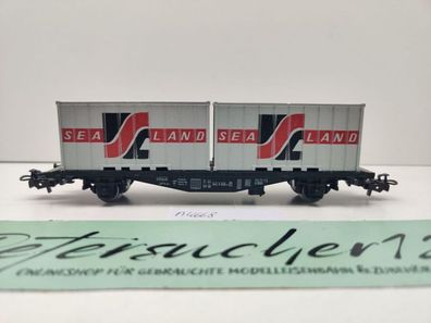 Märklin H0 AC 4668 Containerwagen "Sea Land" Lgjs598 / 2x 20' Container / DB