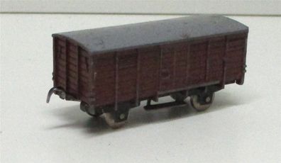 Spur N Minitrix Schiebetrix Gedeckter Güterwagen braun (5476l)