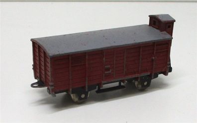 Spur N Minitrix Schiebetrix Gedeckter Güterwagen braun (5480l)