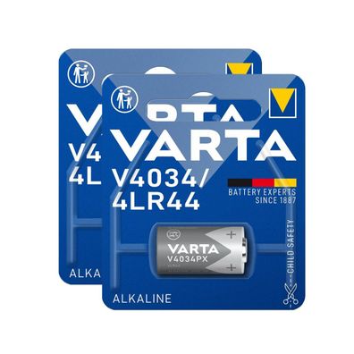 2x VARTA V4034PX Knopfzelle 6V 100mAh ø13x25,2mm Alkaline 4LR44