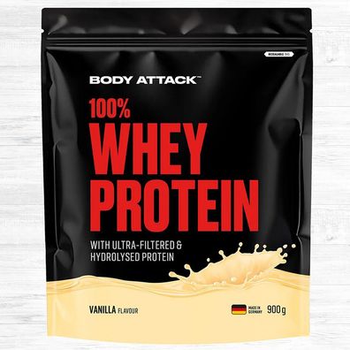 Body Attack 100% Whey Protein 900g Dose/Beutel