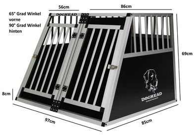 Doghead Hundetransportbox Alu 97x85x69 EG Eco Neu Hundebox Hundekäfig Transportbox