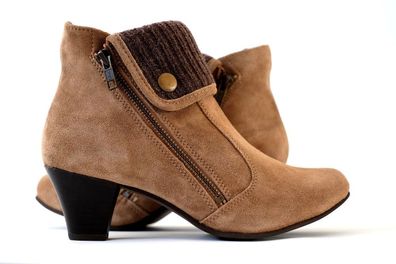 Damen Schuhe Gr. 38 | Stiefel | Stiefeletten braun | Damen Boots | Wildleder