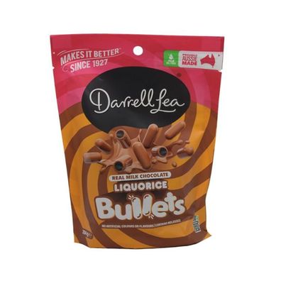 Darrell Lea Dark Chocolate Liquorice Bullets 204 g