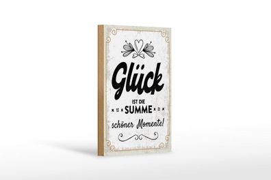 Holzschild Glück ist die Summe schöner Momente, 3 verschied Größen, Deko Spruch