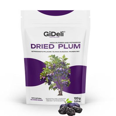Getrocknete Pflaumen 100g Ohne Stein Ungesüßt Vegan Pure Snack Müsli GiDeli