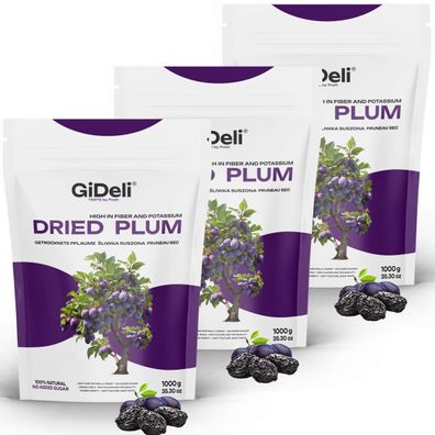 Getrocknete Pflaumen 3kg Ohne Stein Ungesüßt Vegan Pure Snack Müsli GiDeli