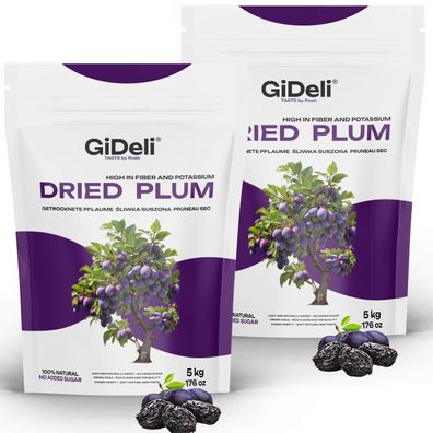 Getrocknete Pflaumen 10kg Ohne Stein Ungesüßt Vegan Pure Snack Müsli GiDeli
